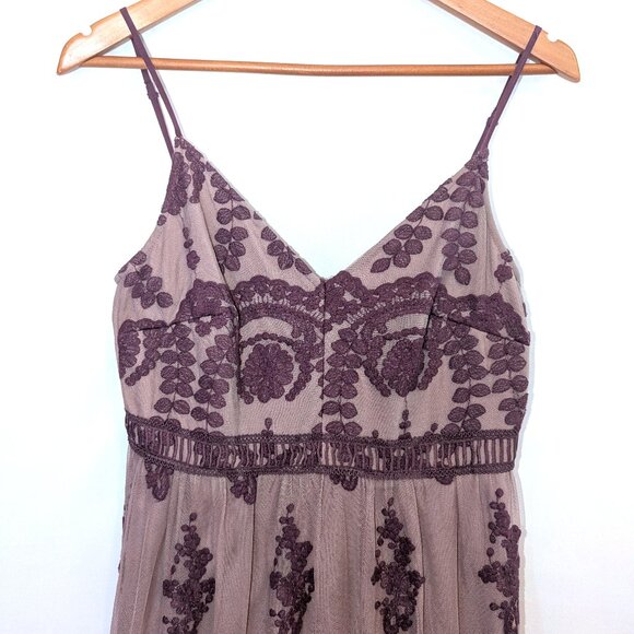 Altar’d State | Plum Purple Apololina Lace Mesh Overlay Maxi Dress | Size Small - Picture 9 of 16